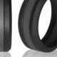 Silicone Wedding Ring by Knot Theory - Safe & Lightweight Wedding Band (Black with Slate Grey Stripe)