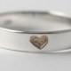 VALENTINES DAY SPECIAL Hidden Heart 925 Sterling silver Ring with tiny gold plated heart w. carved heart inside. Valentines Gift, Engagement