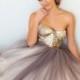 Beautiful Grey Tulle Evening Dresses With Gold Sequins Long Prom Dress Elegant Summer Wedding Dresses For Brides Teens From Meetdresses