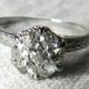 Diamond Engagement Ring  Old European Cut Vintage Engagement ring Seven Diamonds 0.40 cttw six prong style crown setting in 14k white gold