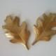 Metallic Ceramic Leaves Wedding Decorations or Cake Toppers in Gold, Silver or Copper, Fall Wedding, Autumn Wedding, Set of 2