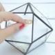 Wedding Ring Holder - Wedding Ring Box - Cuboctahedron Glass Terrarium - Mini Glass Geometric Box