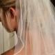 Pearl Bridal Veil, Beaded Edge and Scattered Swarovski Pearls - Short Veil - Shoulder Length Veil - Wedding Veil
