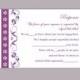 DIY Wedding RSVP Template Editable Text Word File Download Rsvp Template Printable RSVP Cards Eggplant Purple Rsvp Card Elegant Rsvp Card