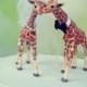 Giraffe-woodlands-wedding cake topper-giraffe-wedding-just married-bride and groom-cake topper-custom-jungle-zoo-safari