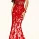 Trumpet/Mermaid Sweetheart Net Floor-Length Prom Dress with Applique