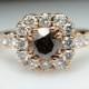 1.47ctw Cognac Brown Round Diamond Flower Rose Gold Engagement Ring - Size 6