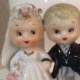 Cute Vintage Wedding couple Bride & Groom Cake Topper