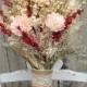 Blush bridal bouquet - dried flower bouquet - wheat - sola flower bouquet 