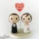 2.75 inches Big Customise Wedding Cake Topper with Heart Message
