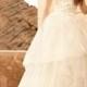 White By Vera Wang Strapless Organza Wedding Dress Style VW351162