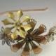 Vintage flower headband brass copper rhinestone boho romantic bridal Autumn wedding hair head piece
