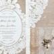 Burlap and Lace Wedding Invitation Set, with RSVP cards and address labels, Budget Invites, 30 Sets