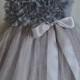 silver hydrangea  flower girl tutu dress