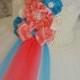 Ivory Coral and Turquoise flower girl tutu dress