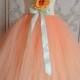 Vintage Peach and Mint Flower girl tutu dress