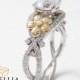 Handmade Diamond Ring, Floral Diamond Engagement Ring, Alternative Engagement Rings