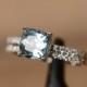 cushion cut aquamarine engagement ring March birthstone ring silver