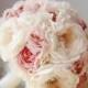 READY TO SHIP - Fabric Brooch Bouquet, Wedding Bouquet, Bridal Bouquet, Vintage Wedding, Blush, Dusty Pink, Champagne, Ivory