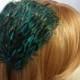 Feather headband, green & black feather hair fascinator, feather accessory
