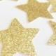 50 Gold Glitter Star Punch Die Cuts 1 3/8 inch - Embellishment, Confetti, Table Decoration, Wedding, Birthday, Bridal Shower, Bachelorette
