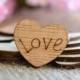 Love Wood Hearts 1" - Rustic Wedding Decor - Table Confetti - Wooden Hearts - Wedding Invitations