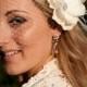 Birdcage veil and Vintage inspired Blusher and Detachable Bridal Fascinator Magnolia Wedding Reception - Evelyn