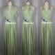 Maxi Full Length Bridesmaid Light Olive Infinity Dress Convertible Wrap Dress Multiway Long Dresses