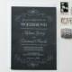 Chalkboard Wedding Invitations, Wedding Invitations, Wedding Invites, Vintage Chalkboard Wedding Invitations