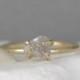 Raw Diamond Solitaire Engagement Ring - 14K Yellow Gold - Rough Uncut Diamond Gemstone Ring - April Birthstone - Anniversary Ring