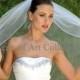 Designer One Tier Embroided Bridal Wedding Veil Fingertip Style VE303 NEW CUSTOM VEIL