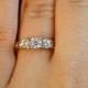 Vintage .99cttw Diamond Three Stone Engagement Ring - Size 9.5 - Wedding Bridal Ring