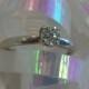 Diamond Engagement Ring Sterling Silver Solitaire