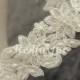 Wedding Bridal Veil 1 tier Ivory Knee-length veil Hand-beaded Alencon lace Wedding dress veil Flowers edge veil Wedding Accessories No comb