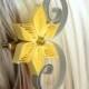 Yellow and Gray Wedding Hair Accessory, Bridesmaid Gift, Yellow Wedding, Gray Wedding