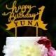 Personalized Happy Birthday Cake Topper with Number and Name, Custom Birthday Cake Topper 088