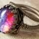Steampunk Jewelry - Ring featuring a Breathtaking Vintage Genuine Dragon's Breath jewel