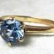 Antique Engagement Ring 1 Ct Blue Spinel Antique Ring 10k Gold Unique Engagement