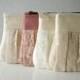 4 Romantic Bridesmaid lace clutch Ruched bags Pleated lace Pearl effect leather Bridesmaids gifts 