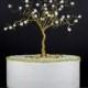 Magnolia Tree Wedding Cake Topper Wire Tree Sculpture with White Flowers