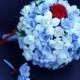 Alternative bouquet and boutonniere set, bouquet of handmade bridal bouquet, White gardenias and Blue freesias , Natural look bouquet