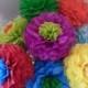 Tissue Paper Fiesta Flowers - Set of 8 Tissue paper flower - Parties decor//Cinco de Mayo//Decoration