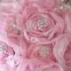 Large all pink fabric flower and brooch bouquet can be made for you or as part of the package deals I offer