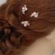 Rose Gold Bridal Hair pins, Bridal Hair comb, Vintage style hair pins, Swarovski crystal hair clip, Rhinestone hair comb, Piper Hair Pins
