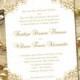 Gold "Vintage" Wedding Invitations or 50th Wedding Anniversary Printable Templates Editable Word.doc Instant Download DIY You Print