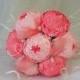 Wedding bouquet, Bridal bouquet,paper flower bouquet,wedding peony,salmon-raspberry,paper flowers,bridal flower,peonies bouquet,