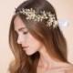 Bridal Hair Vine Rhinestone, Headpiece, Head Chain, Headband/ Gold Nature Inspired Wedding Accessory, wedding headpiece, weddings