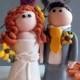 Bespoke Bride and Groom Wedding Cake Toppers