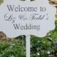 Custom Wood Welcome Wedding Yard Sign Decoration Personalized Wedding Name date and location