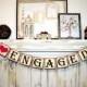 ENGAGED BANNER - Bridal Shower Banner - Wedding Banner - Engagement Party Decoration - Photo Prop